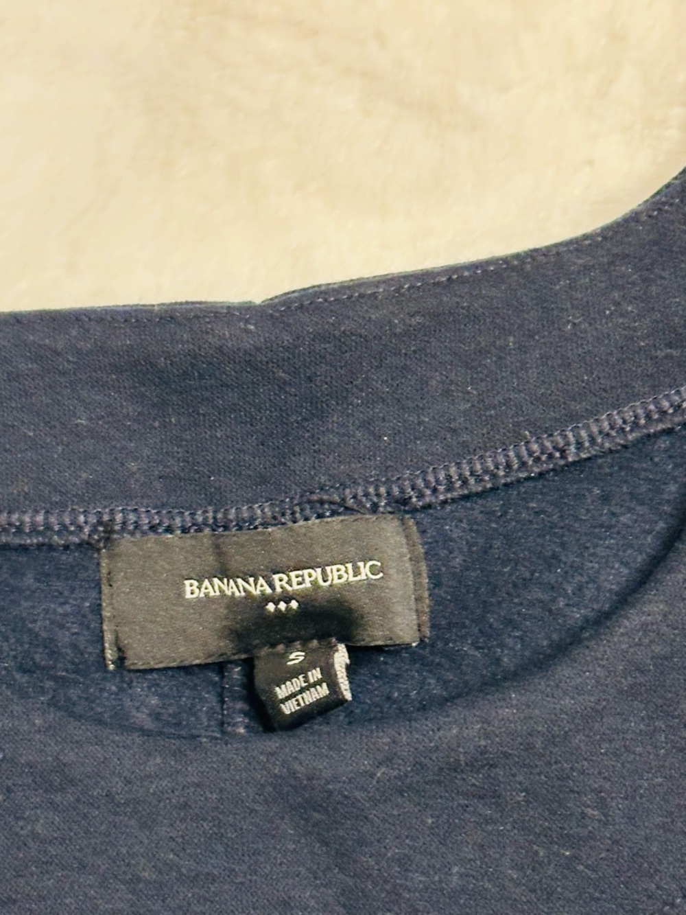 NWOT! Banana Republic Navy Dolman Viscose Blend Crewneck Sweatshirt - Picture 3 of 4